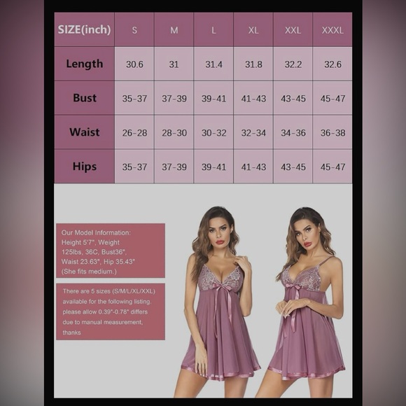 Avidlove Women's Lingerie Lace Babydoll Strap Chemise Mesh Sleepwear Outfit - Picture 6 of 13